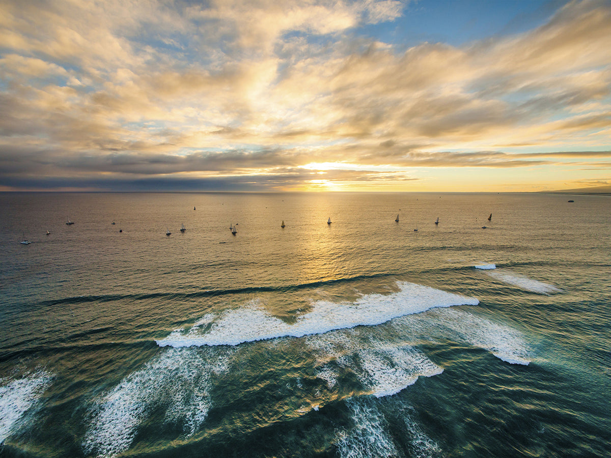 Sailboat Race Low Tide Sunset