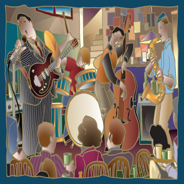 Arte de la lona de la banda de jazz 2