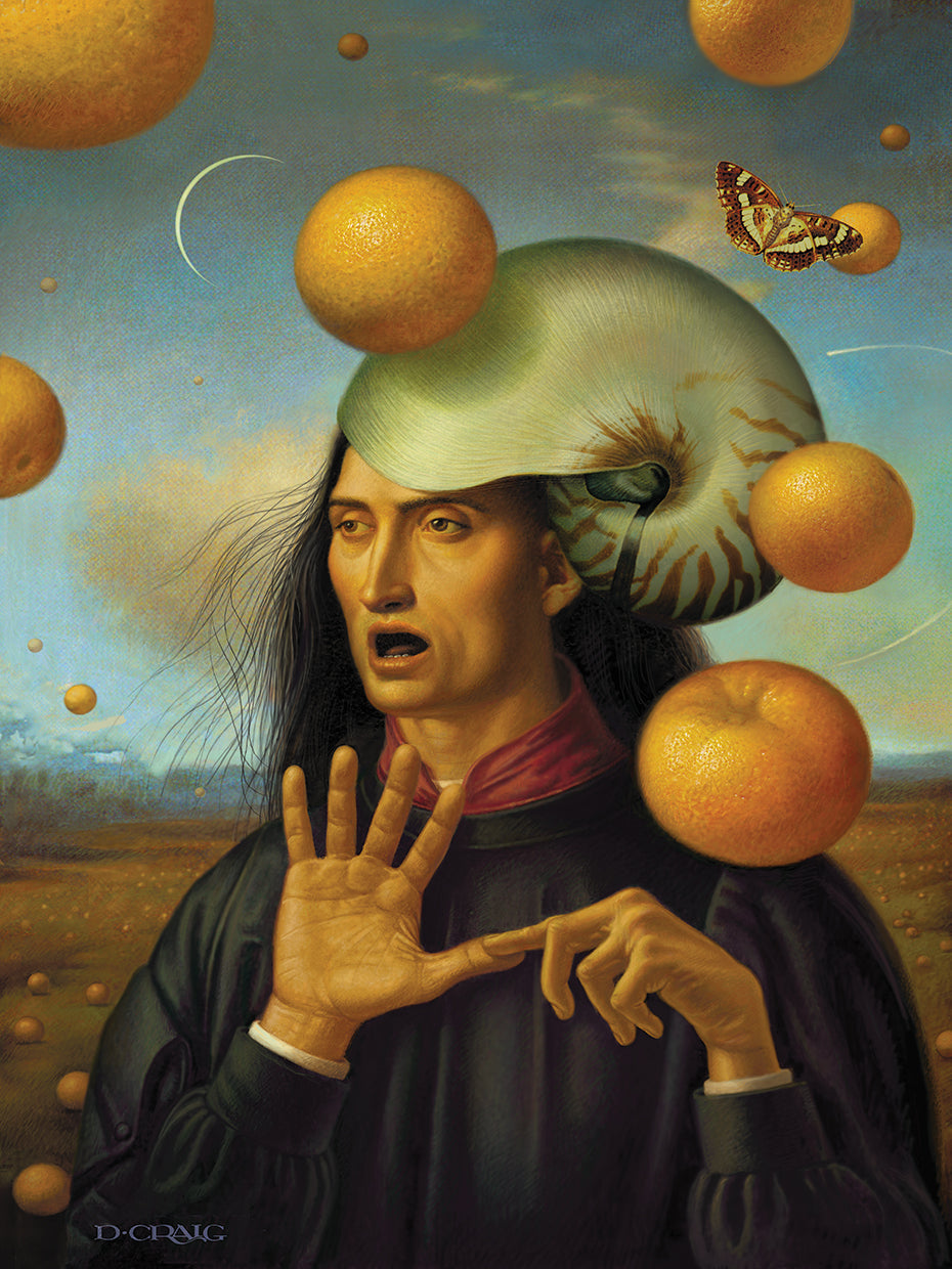 Hombre Contando Naranjas Lienzo