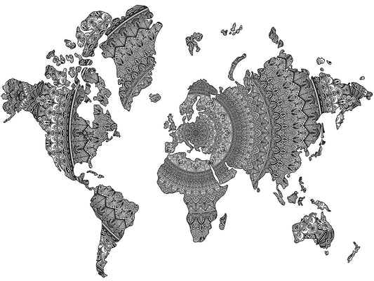 World Map Large Mandala