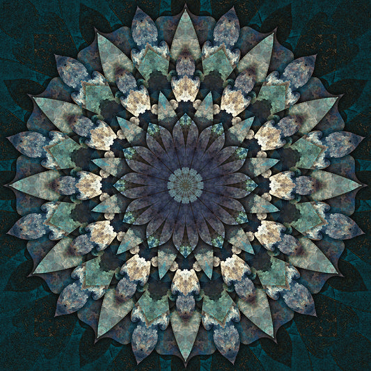 Fractal Mandala 12 blue Canvas Prints