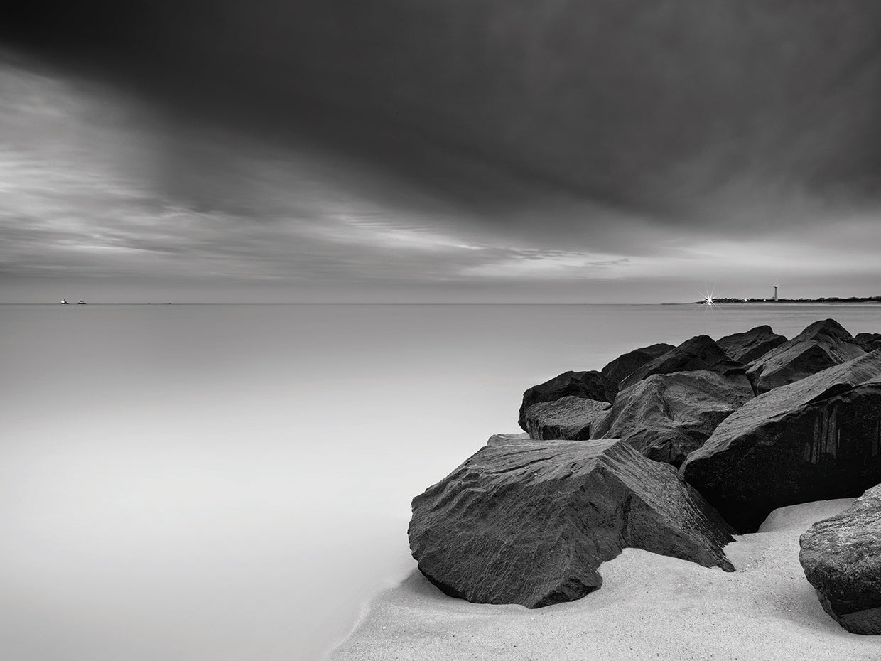 Two Ships and the Approaching Winter Storm BW