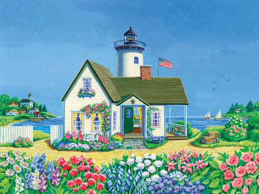 Lighthouse Cottage Canvas Art