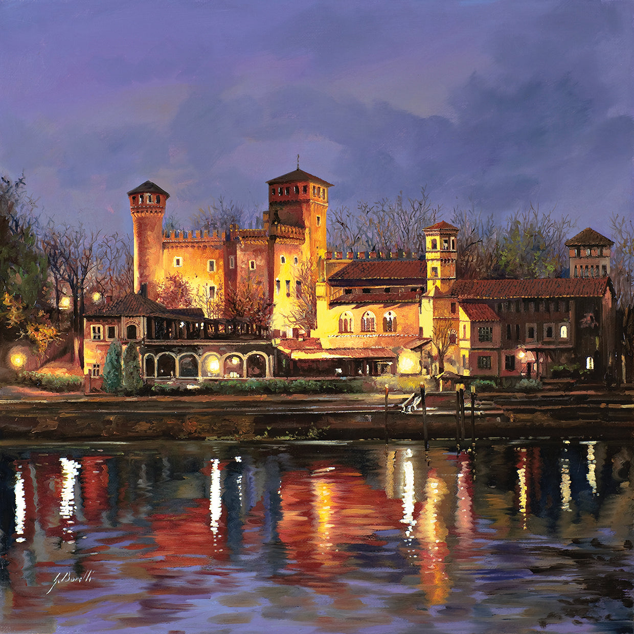 Cuadro en lienzo Il Castello Medioevale di Notte