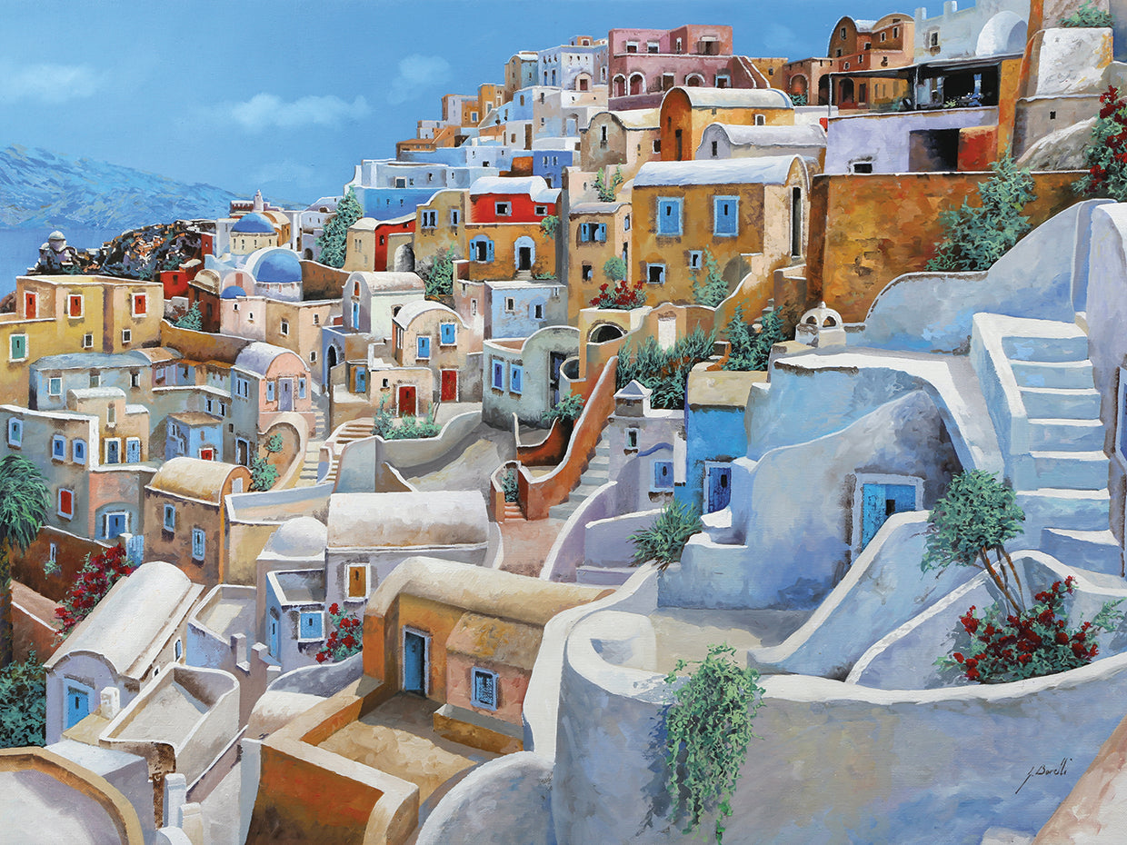 Lienzo Santorini a Colori
