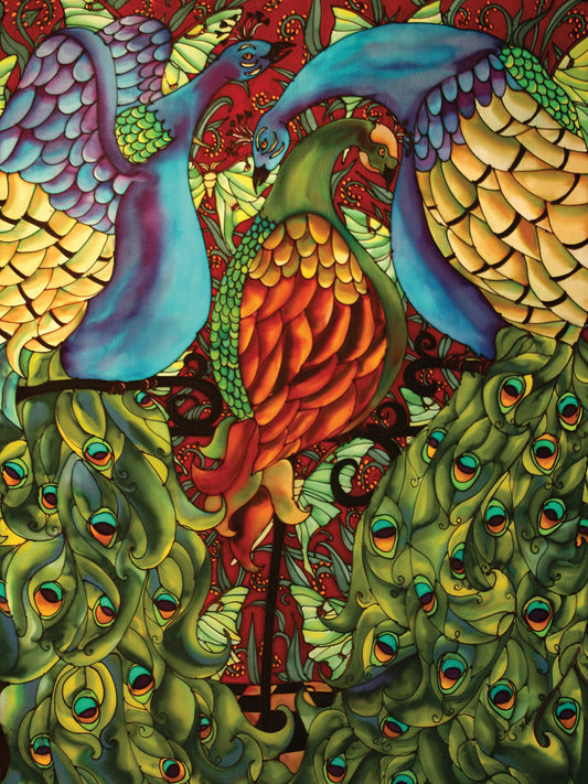 Three Peacocks Canvas Art