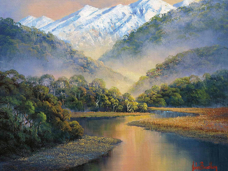 Arte de la lona de la puesta del sol de la costa oeste