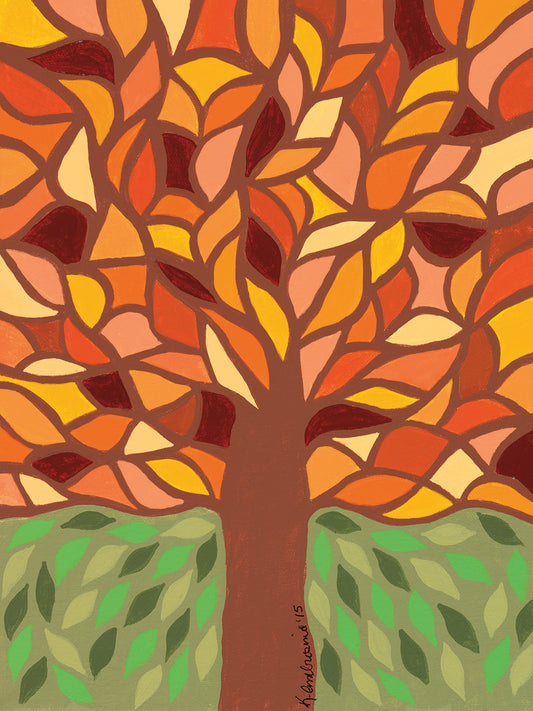 Tree of Life - Orange Canvas Art