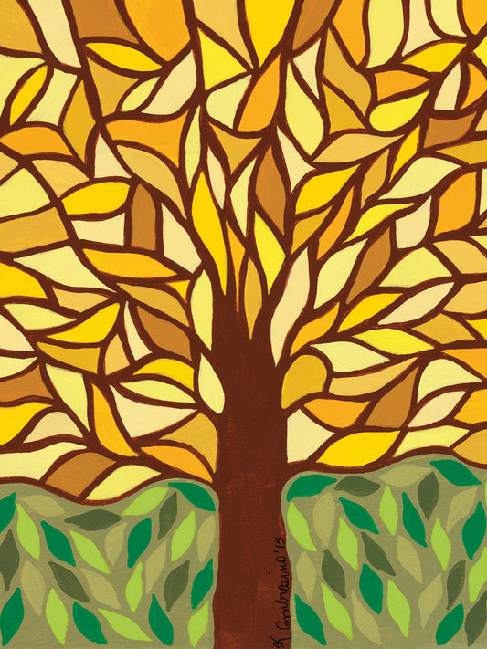 Tree of Life - Yellow Canvas Art