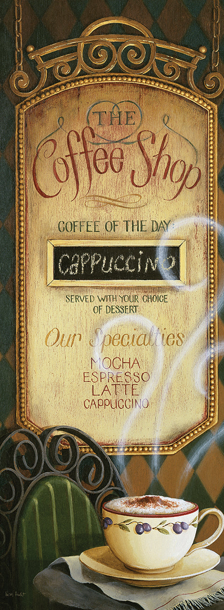 Arte de la lona del menú de la cafetería