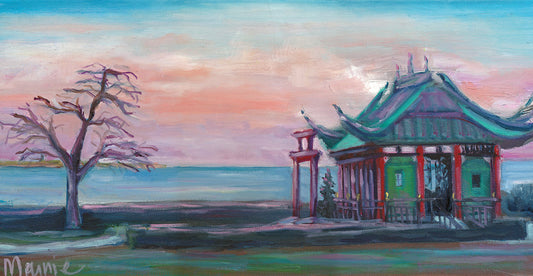 Sunset At Tea House 2 Canvas Art