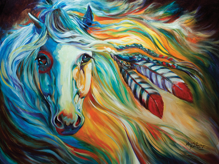 Breaking Dawn Indian War Horse