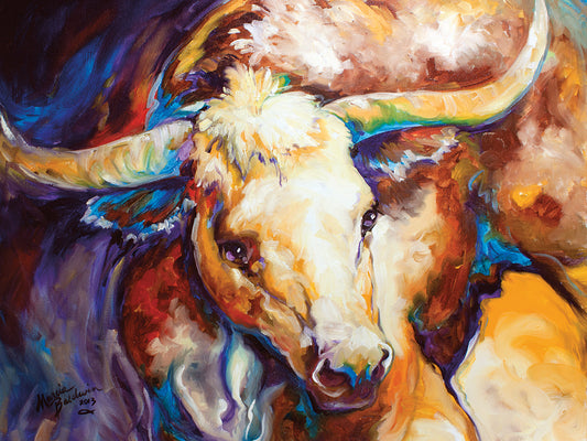 Power Longhorn Abstract Canvas Prints