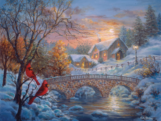 Winter Sunset Canvas Art