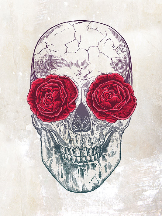 Skull Roses Canvas Print