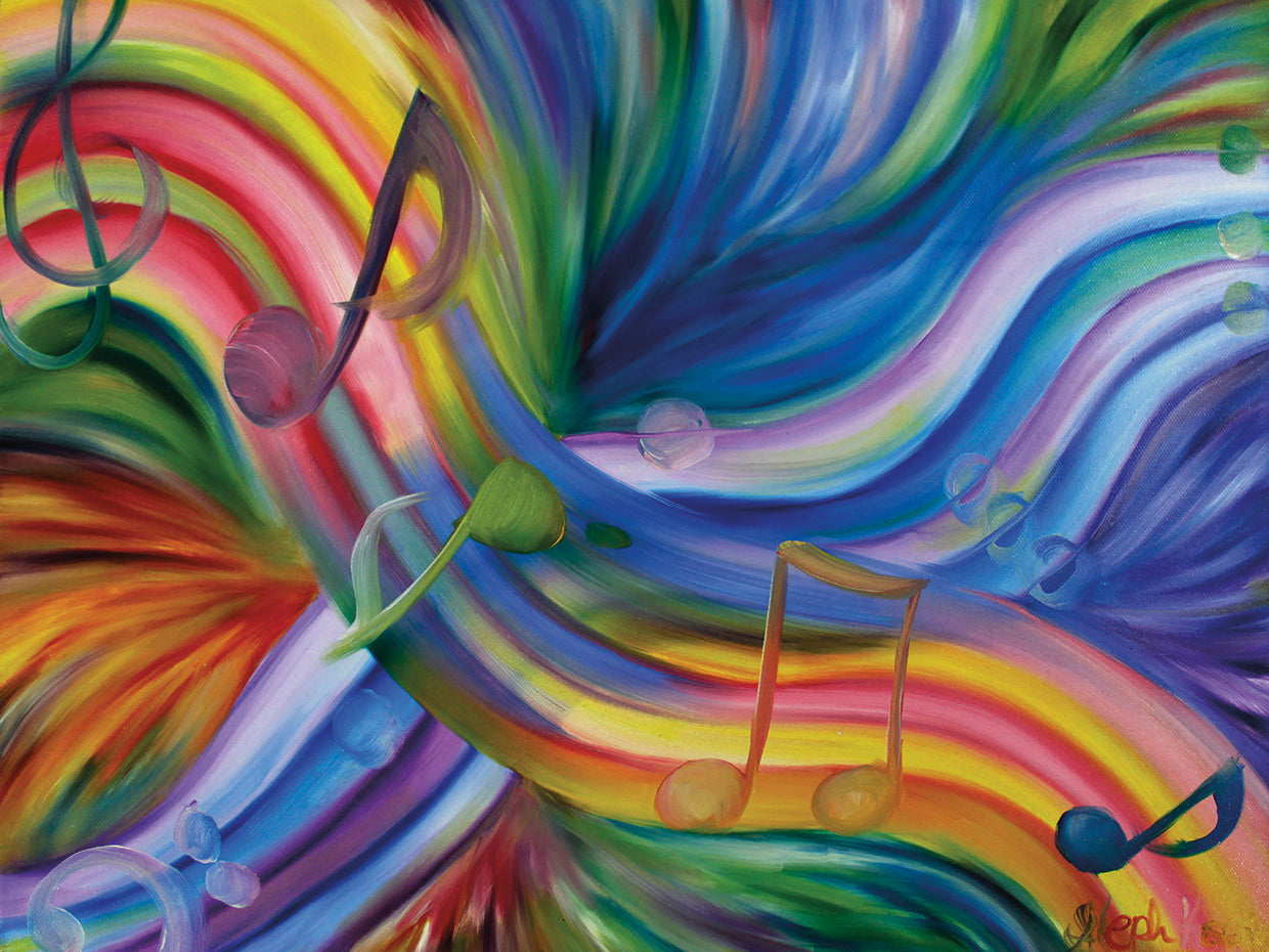 Colorful Rainbow Music Notes