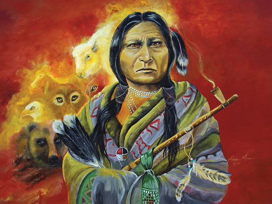 Sitting Bull Peace Pipe Visions Canvas Art