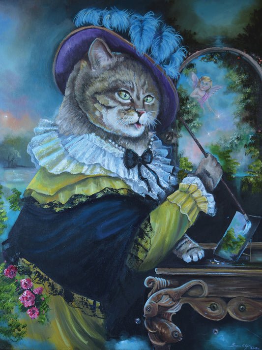 Fancy a Cat Painting Canvas Print