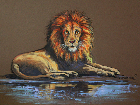 Mixed Media Lion Canvas Print