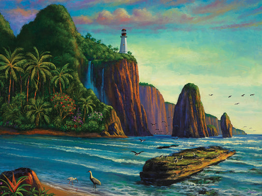 Paradise Bay And Lighthouse Canvas Print