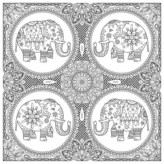 4 Elephants Canvas Art