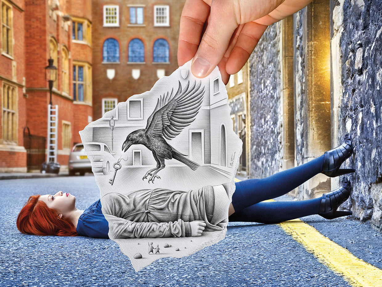 Pencil Vs Camera 57 - Crow and Girl