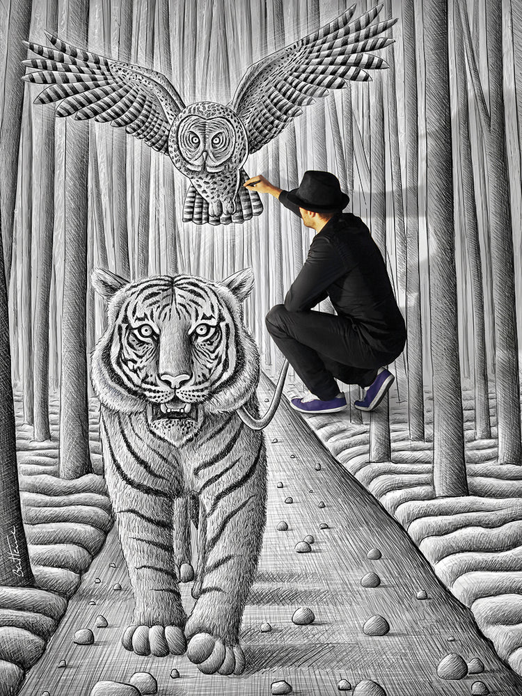 Pencil Vs Camera 74 - Making of Owl and Tiger