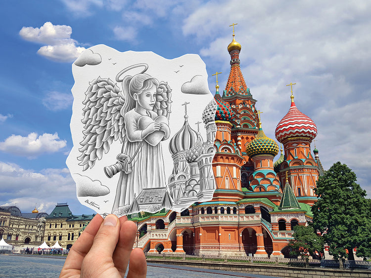 Pencil Vs Camera - Angel at St Basil Cathedrals