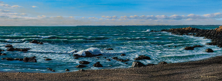 Arte de la lona de la playa de Little Compton