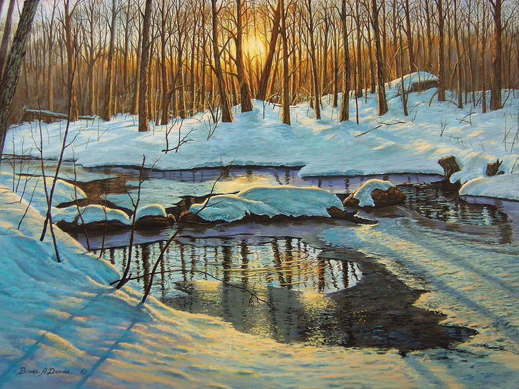 Winter Brook Sunset