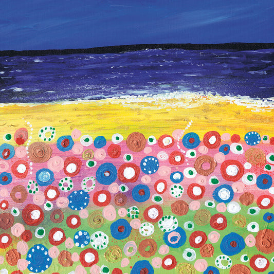 Flowers by the Beach Canvas Art