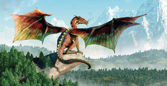Perched Dragon Canvas Art