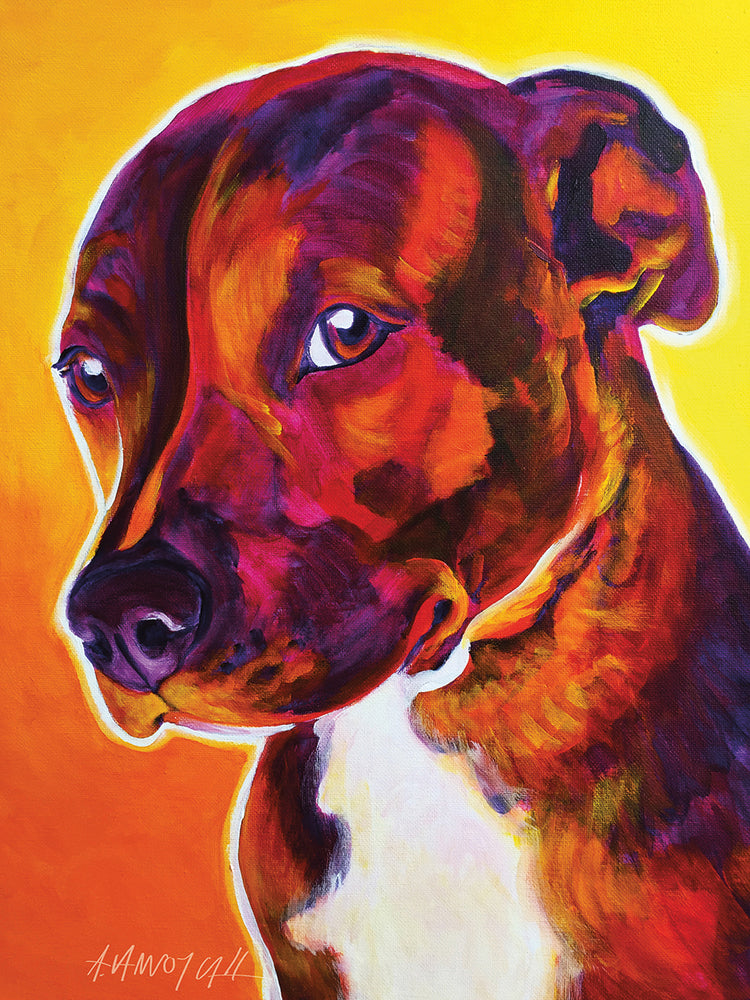 pitbull - luna Lienzo
