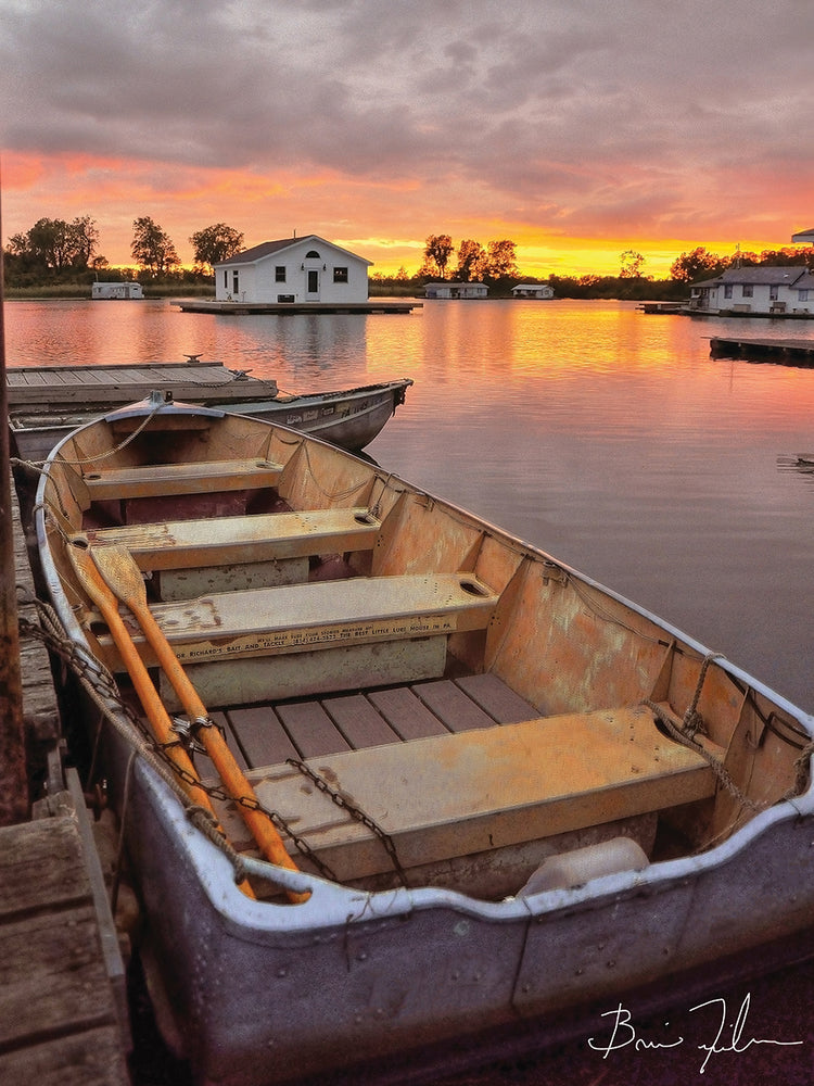 Houseboats At Sunset