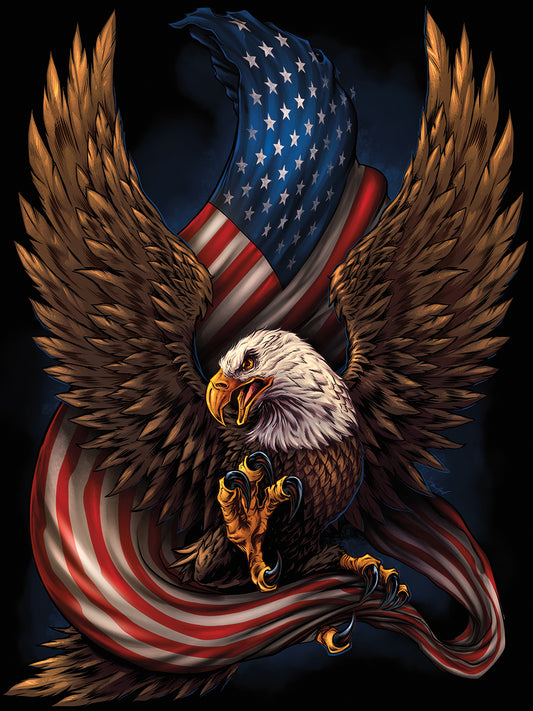 Eagle and Flag Canvas Art