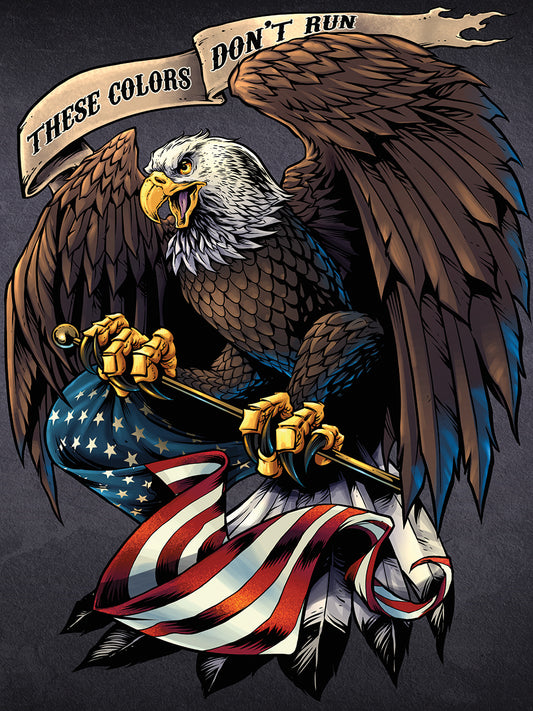 Eagle Holding Flag Canvas Art