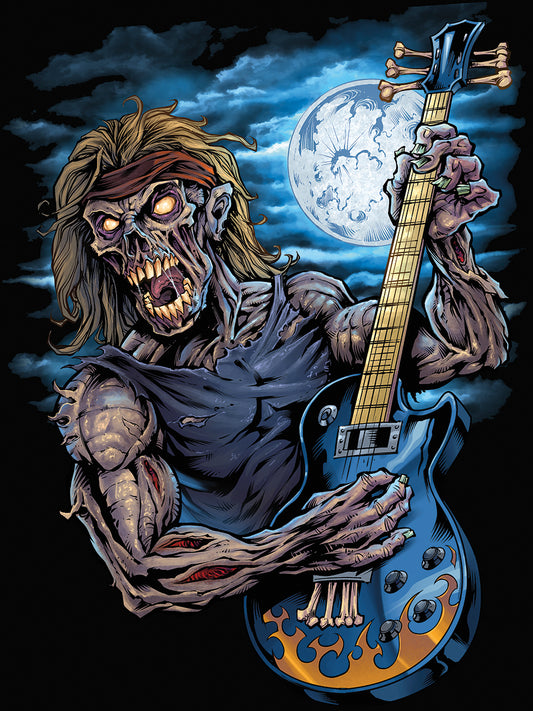 Zombie Guitar Player Canvas Art
