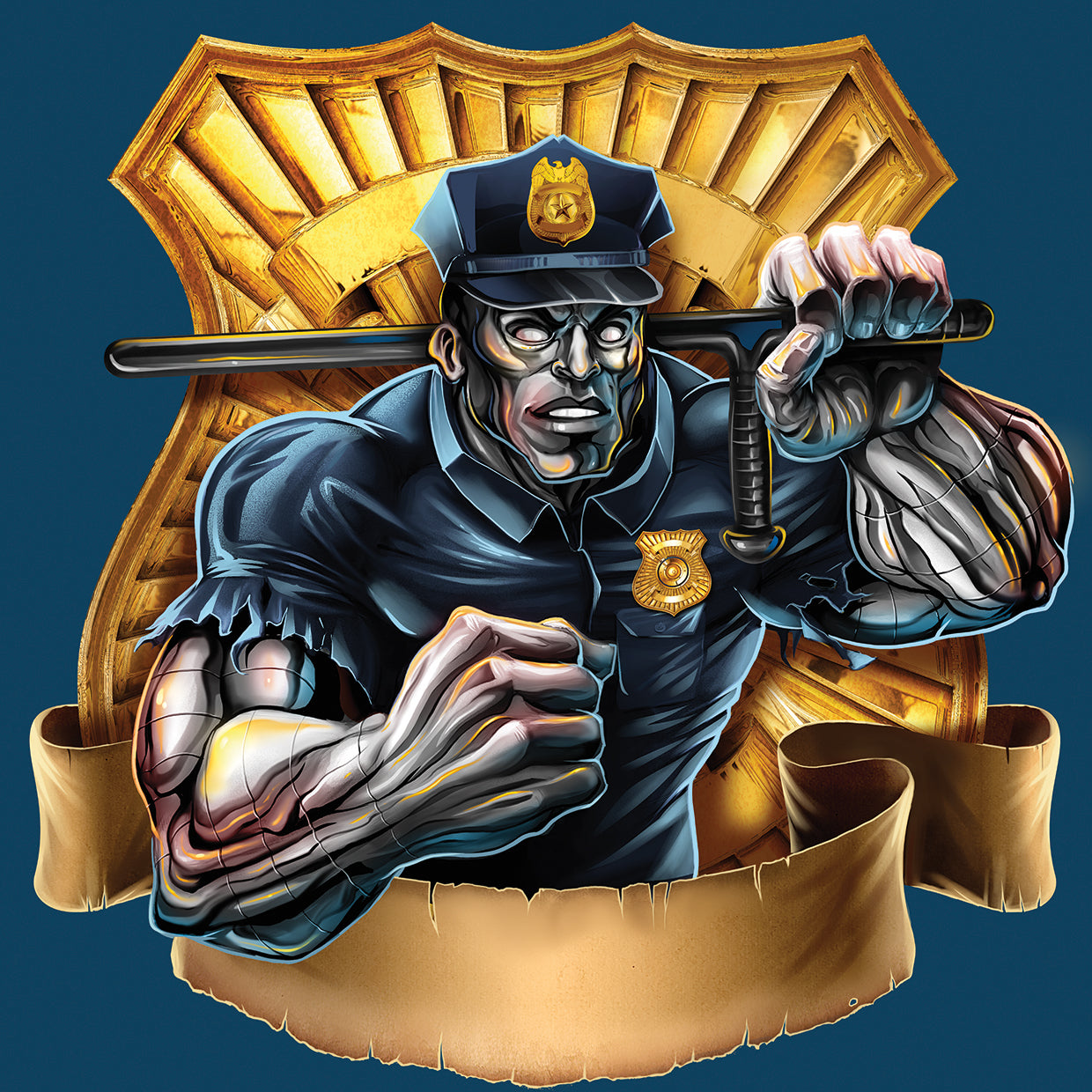 Metal Skin Police Officer