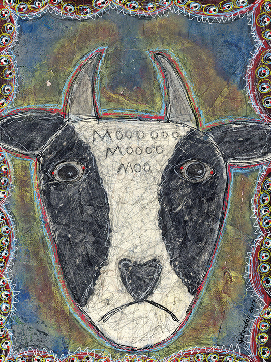 Cow Head Canvas Art