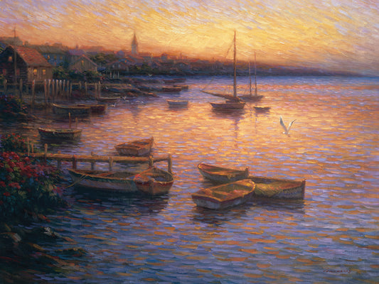 Boats ath Docks Canvas Art