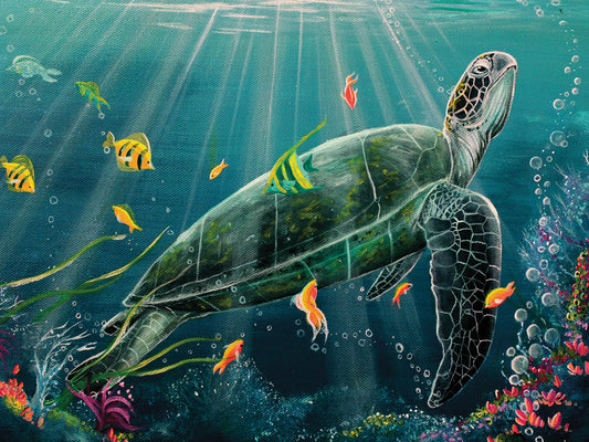 Reef Turtle Canvas Art