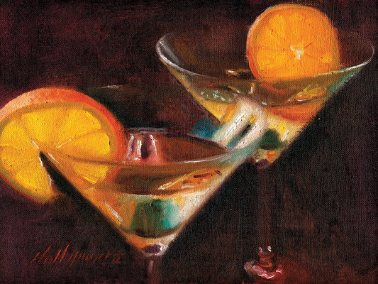 Orange Martini Cocktail Canvas Art