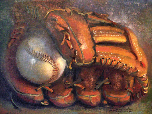 Baseball with Mitt #7 Canvas Art