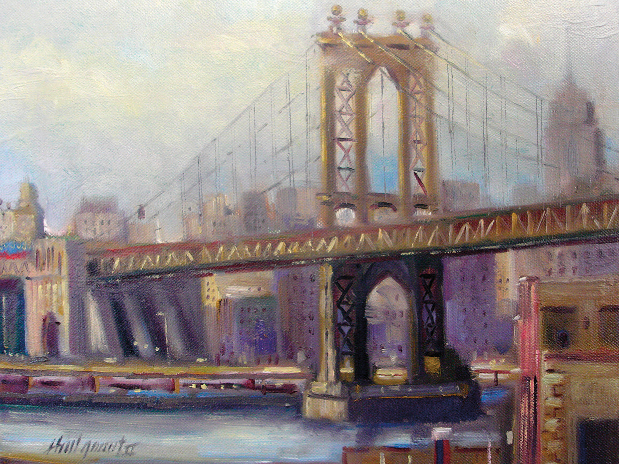 Arte de la lona del puente de Manhattan