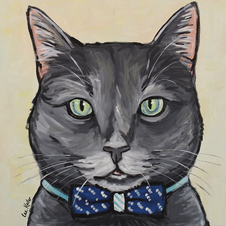 Gato atigrado gris ahumado Lienzo
