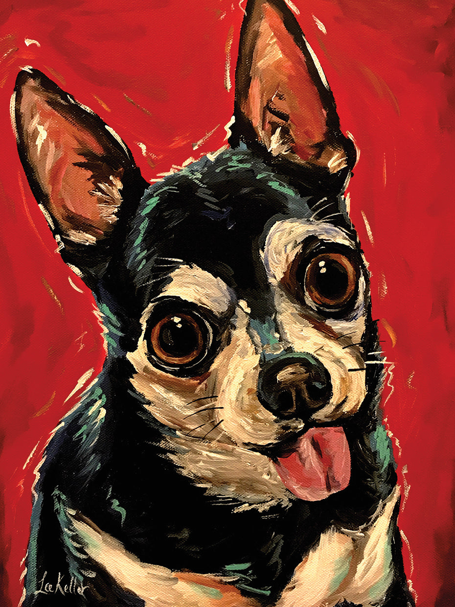 Chihuahua en rojo Lienzo