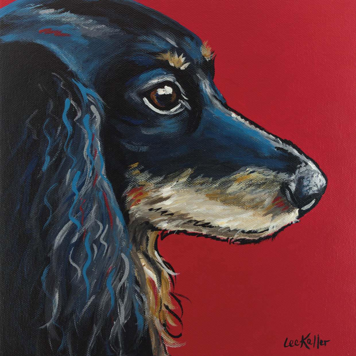 Dachshund expresivo rojo Lienzo