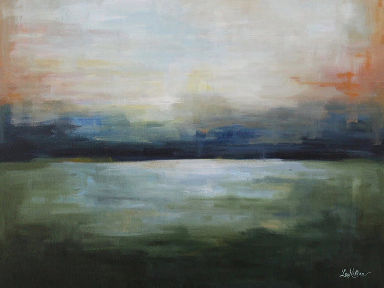 Arte abstracto de la lona del lago James 4