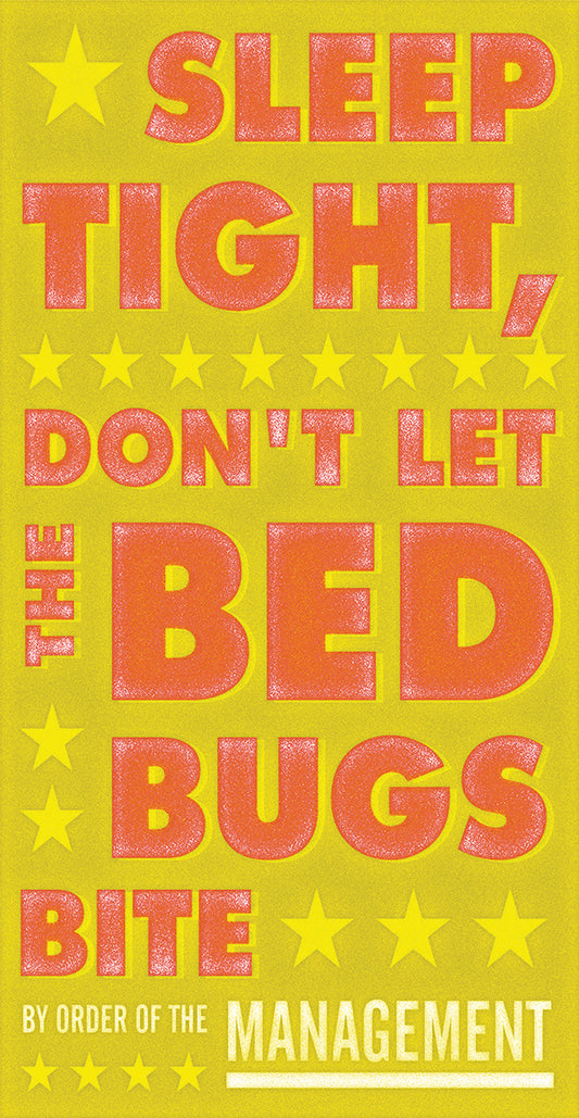Sleep Tight, Don't Let the Bed Bugs Bite (green & orange) Canvas Print