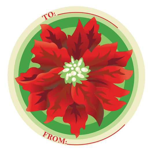 Poinsettia Sticker 3 - To and From Canvas Print